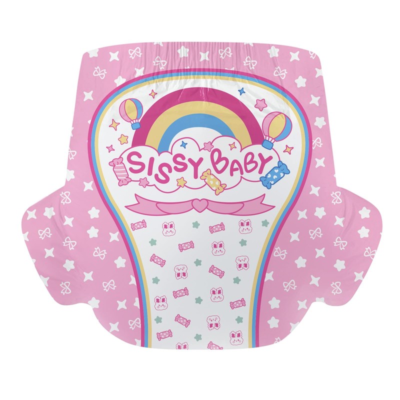 CutiePlusU Adult Diapers Sample 2 Pieces,Sissy Baby Disposable Incontinence Briefs