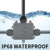 2pcs IP68 waterproof junction box, 3 way outdoor electrical connector,