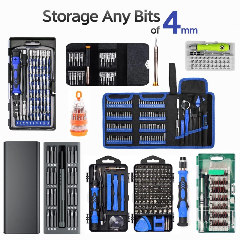 Small Screwdriver Bits Organizer, Screwdriver Bits Holder, 4 Reusable Storage