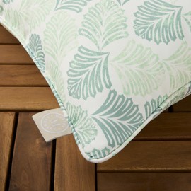 MARTHA STEWART Modern Banana Leaves Indoor Outdoor Decorative Lumbar Pillow 2-Pack Set, UV Fade Resistant, Water Repellent, Printed Tropical Design, 11"x18", Green