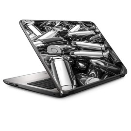 It's A Skin 15.6 inch Laptop Notebook Skin Vinyl Sticker Cover Decal Universal fit for 15.6" (May Require Trimming) HP Lenovo Apple Mac Dell Compaq Asus Acer/Silver Bullets Polished Black White