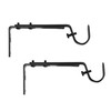 Kenney KN85290 Adjustable Curtain Rod Brackets, Black (2-Pack)