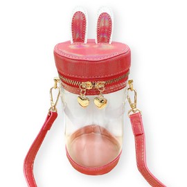 G Trigger Rabbit Ear Shoulder Bag, Transparent, Clear, Plush Pouch, 7.9 inches (20 cm), Sewing Bag, Red, Sore Bit, Pushing Activity, Parallel Imported