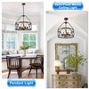 PNOUKF 4-Light Farmhouse Chandelier, Industrial Drum Pendant Light, Adjustable Height