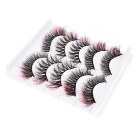 5 Pestañas Postizas de Colores Multicapa Cruce para Halloween Maquillaje Festival de Usar para Fiestas y Uso