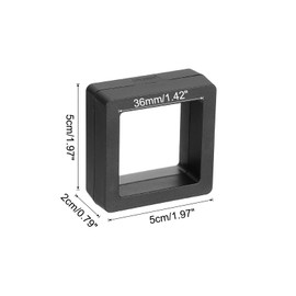 MECCANIXITY Floating Frame Display Holder Stand 3D Jewelry Display Box 1.97 x 1.97 x 0.79 Inch Black for Ring Necklace Bracelet Earring Pack of 2