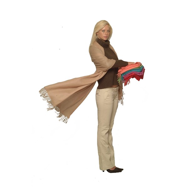 Pashmina Scarf,Shawl,Wrap, blanket,ruana,Stole,scarf (Large size) Camel