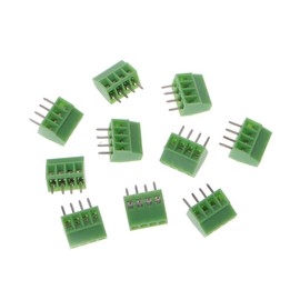 JOYKK 10 Pezzi 4Pin Morsetti a Vite per Montaggio su PCB Morsetto 2.54mm Pitch - Verde