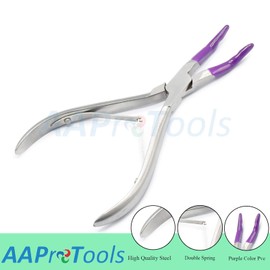 AAProTools Dental Crown Gripper Remover Pliers 6" Angled-Temporary Crown Remover, Crown Gripper Pliers PVC Tips with Double Spring