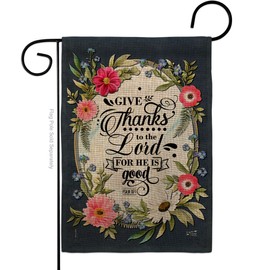 Angeleno Heritage Give Lord Burlap Garden Flag-Religious Bible Verses Bless Faith Thank Hope Pray Christian Religion House Decoration Banner Small Yard Gift Double-Sided, Made in USA