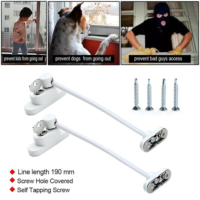 Keyohome Pack of 4 Window Door Restrictor Security Lock Child