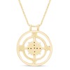 14K Yellow Gold Over Sterling Silver White Natural Diamond Compass