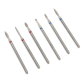 Pack of 6 Professional Diamond Bits for Nail Cutter, Cuticle Removal, Manicure, Portable Nail Drill Bit for Nail Art, Pedicure