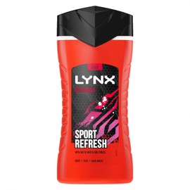 Lynx Recharge Shower Gel 3 in 1 Sport Refresh with Arctic Mint & Cool Spices Body Wash with Plant-based Moisturisers - 3 X 225ml