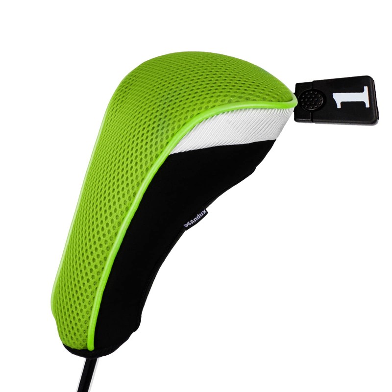 Andux Golf 460cc Drivers Club Head Covers Short Neck Green