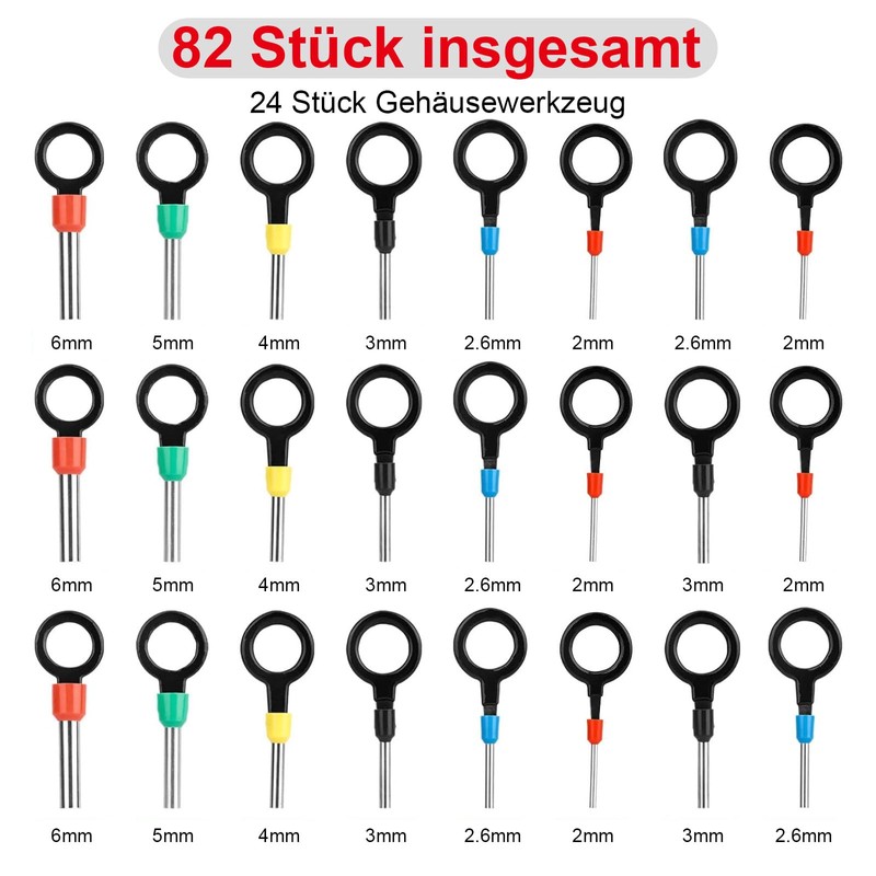 Wjelet 82 Pcs Car Terminal Harness Pin Remover Tool Harness