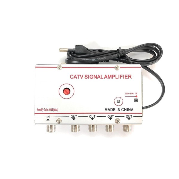 SQUADO CATV Signal Amplifier, 4 Outputs, Gain 20dB, 220V-50Hz