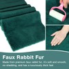 duduta Emerald Green Faux Fur Table Runner 11.8 in x