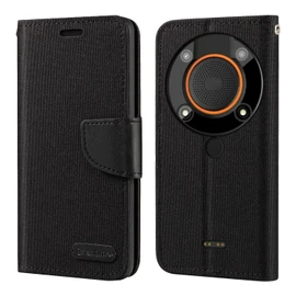Shantime Oxford Fabric Leather Flip Wallet Case Compatible with AGM Glory Pro 5G, Durable Protective Magnetic Cover with Card Slots and Kickstand(Black)