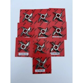SALVADOR Lot Of 10 #12 Salvador Stainless Steel Curved Edge Meat Grinder Blade Knife New