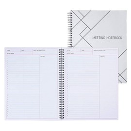 2 Pack Spiral Bound Meeting Notebooks for Work Organization, Office and Daily Notes, 80 Sheets (8.5 x 11 In)