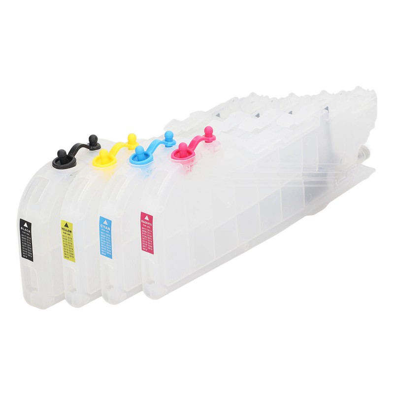 4Pcs Ink Cartridge Set Lengthen Refill Inkjet Printer Replacement Magenta