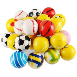 Liberty Imports 24 Pack - Mini Soft Foam Squeeze Balls, 2.5" Toy Stress Relief Bulk Educational Novelties for Kids, School, Classroom, Party Favors, Rewards (Variety (2.5"))