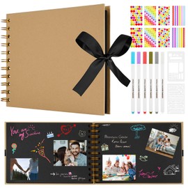 Aolso Scrapbook Photo Albums 30 Black Pages, DIY Memory Album, 21.5 X 15 CM Scrapbooks DIY Photo Album for Baby Child, DIY Gift Scrapbooking Kits, Scrapbooking Albums, Yellow