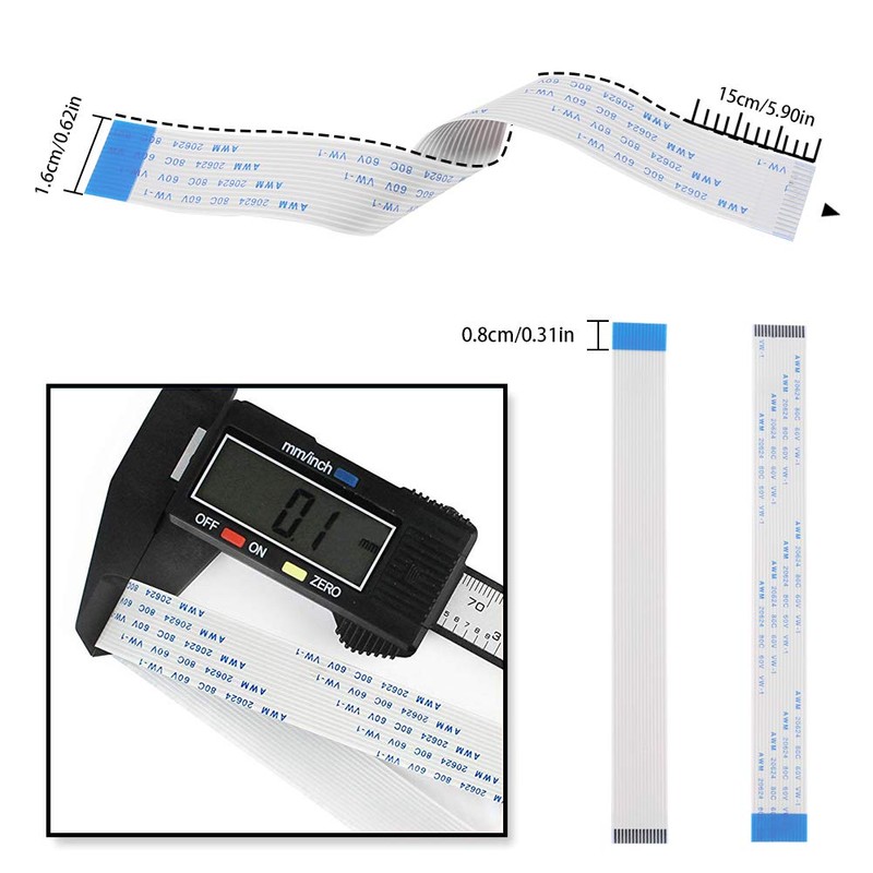 Aokin for Raspberry Pi Camera Cable, FFC Cable Ribbon Flex