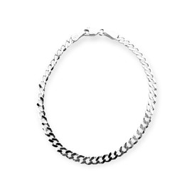 Solid Genuine 925 Sterling Silver Mens 3mm Curb Link Chain Bracelet 8 inch Elegant Classic Jewellery Gift For Men