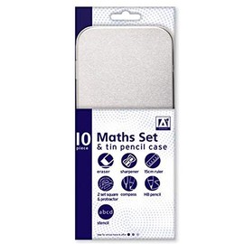 Geometry Mathematics Pencil Case Set In Tin