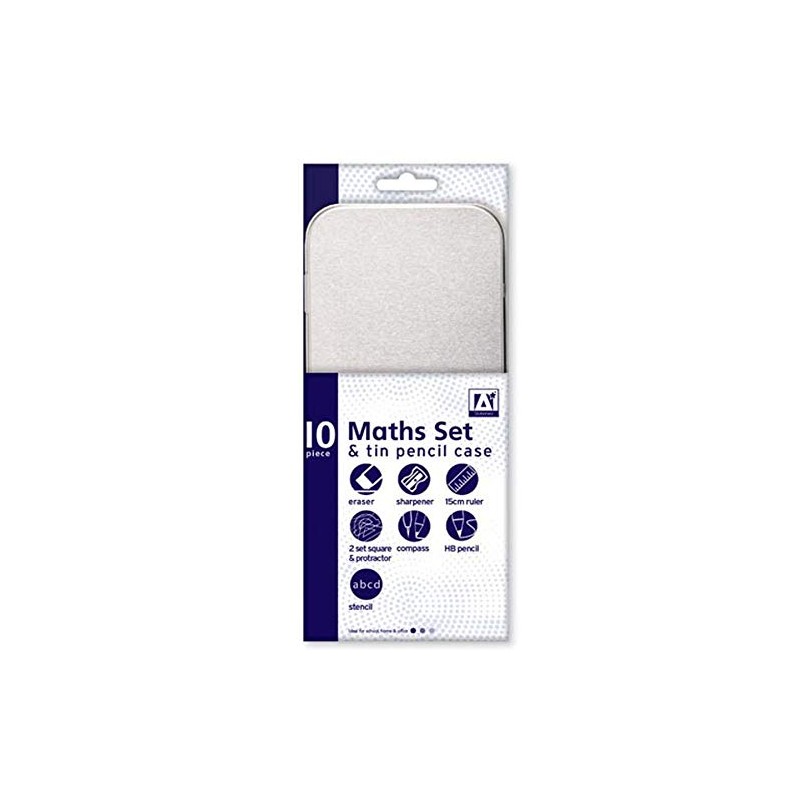 Geometry Mathematics Pencil Case Set In Tin