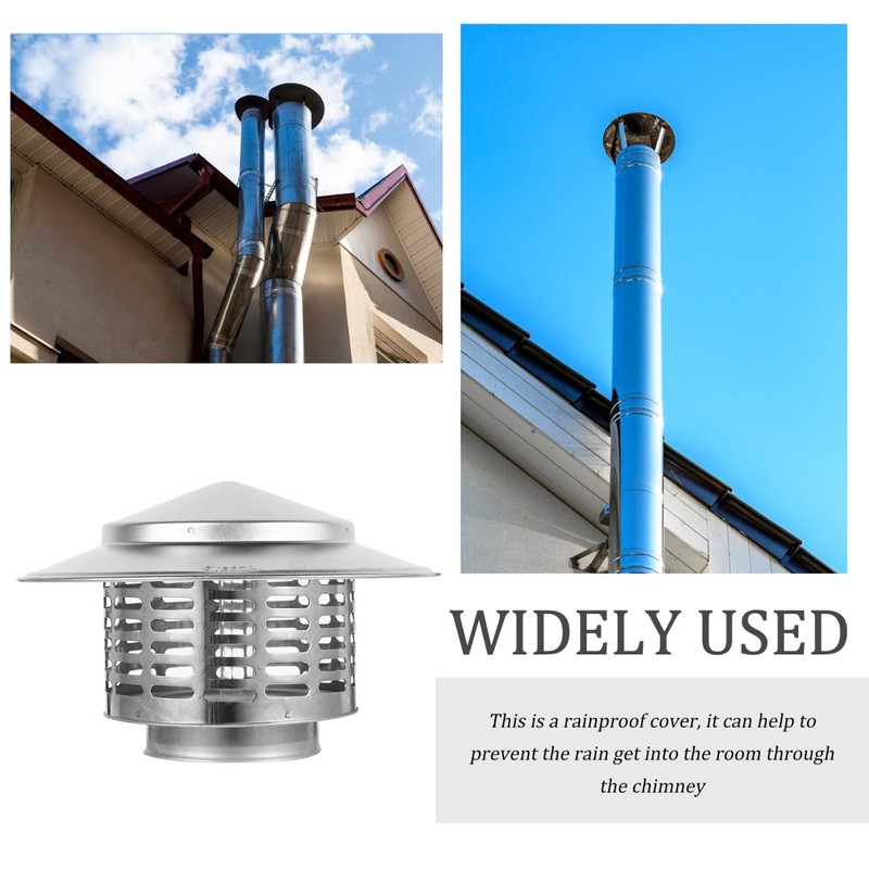 HOLIDYOYO Chimney Cap 7.56 Inch Rainproof Roof Vent Cover Flue