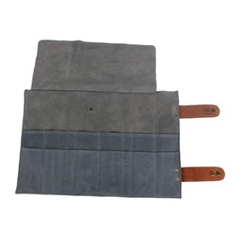 Healvian Slot Professional Hairdressing Scissor Pouch Durable Leather Barber Tool Organizer for Combs and Shears Compact Rolling Bag for Salon Use