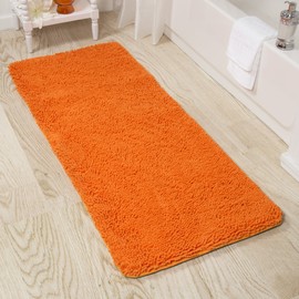 Bedford Home 67A-99100 Memory Foam Shag Bath Mat 2 5-Feet-Orange