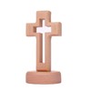 Floatdream Wooden Standing Cross, Wooden Cross with Base, Cross Decoration