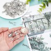 WEBEEDY 50 Styles Silver Clip on Charms Small Animal Flower