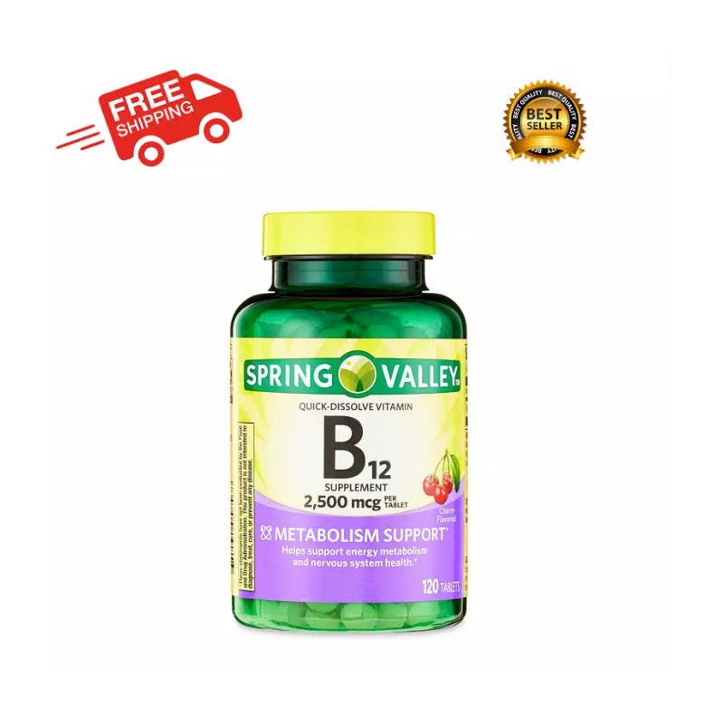 Spring Valley Vitamin B12 Quick Dissolve Tablets Supplement 2500 Mcg