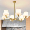 36" Gold Dining Room Chandelier (6-Light, 36-Inch), Adjustable Linear Chandelier
