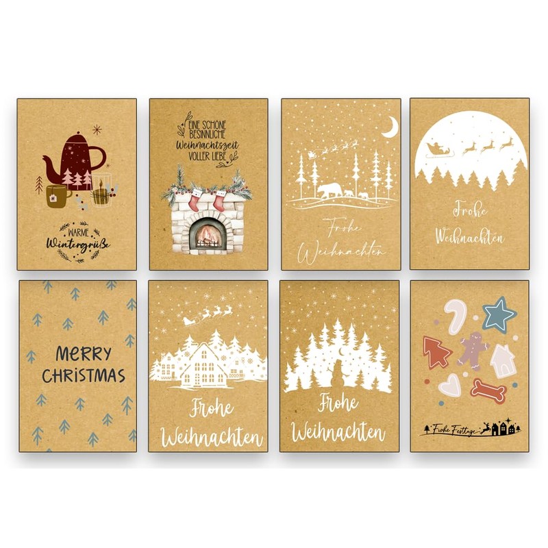 the lazy panda card company XXL Set of 80 Christmas