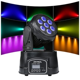 ZKYMZL 7x12W RGBW (4 in 1) LED Stage Lighting with 9/14 CH by DMX512 Control & Sound Activities - Moving Head Dj Lights for Parties Show Bar Wedding Disco KTV...