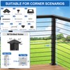 PLANTOP 35" Stainless Steel Corner Cable Railing Post, Black Top