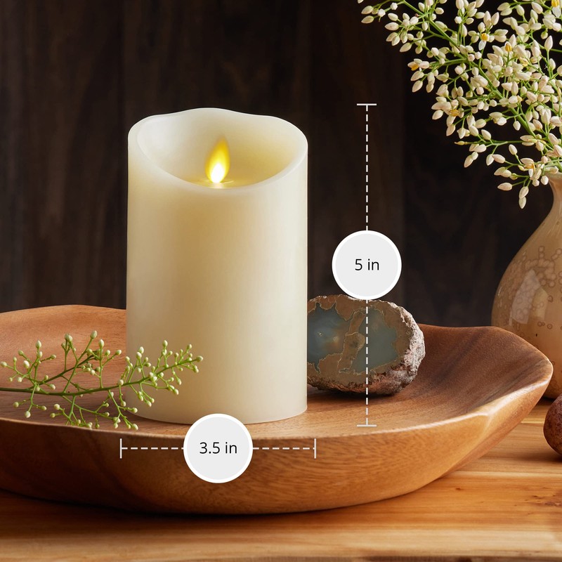 Luminara Scalloped Edge Flameless LED Candle, Ivory, 3" x 5",