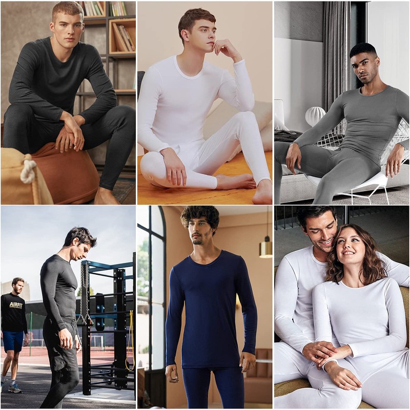 WEERTI Thermal Underwear for Men Long Johns with Fleece Lined