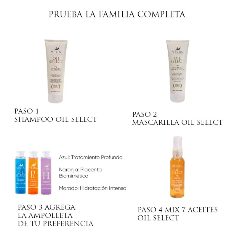 Mascarilla Para Cabello 7 Aceites Oil Select Vezia 20ml