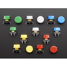 Adafruit Colorful Round Tactile Button Switch Assortment - 15 pack [ADA1009]