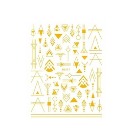 Generic Geometric Figure Stripes Lines Grids Abstract Totem Nail Sticker Decals Wg427 Gold Nail Wraps Stickers Manicure Supplies for Women Nails Full Long Lasting Easy Apply and Remove