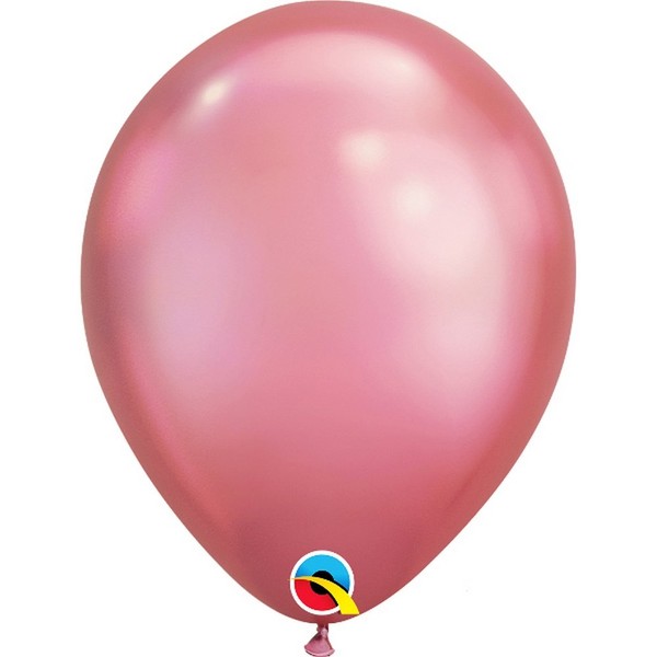 Qualatex 11 Inch Round Plain Latex Balloons (Pack of 25) (One Size) (Chrome Mauve)