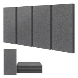 UMIACOUSTICS 4 PCS Acoustic Panels, 2“ Thick 23.6" x 11.8" Fiberglass Sound Absorbing Panels, Soundproof Panels for Studios, Office, Home Theater. Charcoal Grey