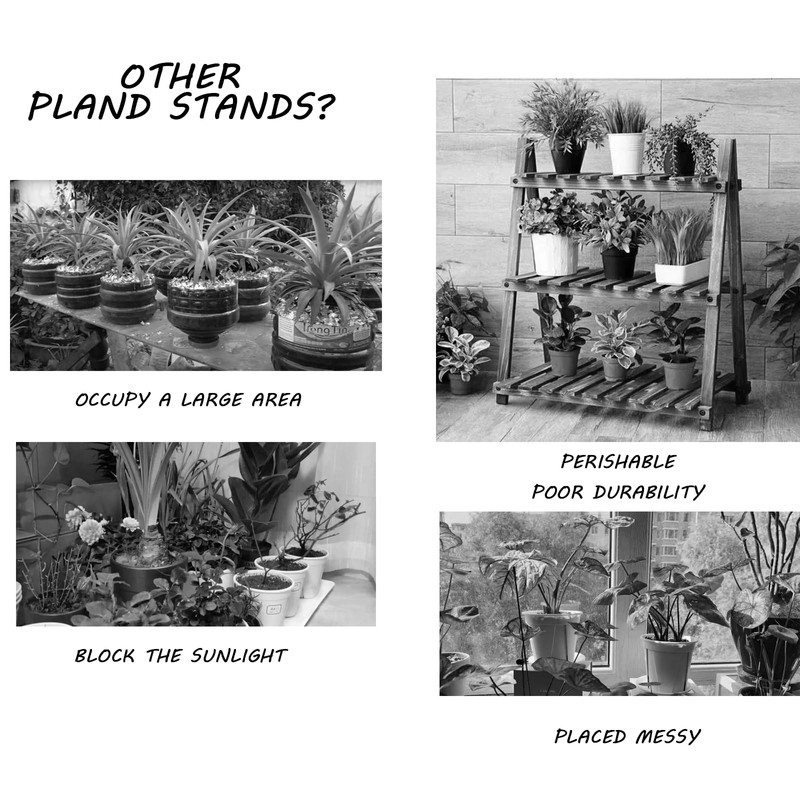 HLC 3 Tier Tall Plant Stand Outdoor Flower Stand Flower